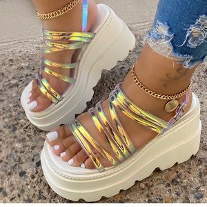 Strappy Buckle Open Toe Platform Sandals